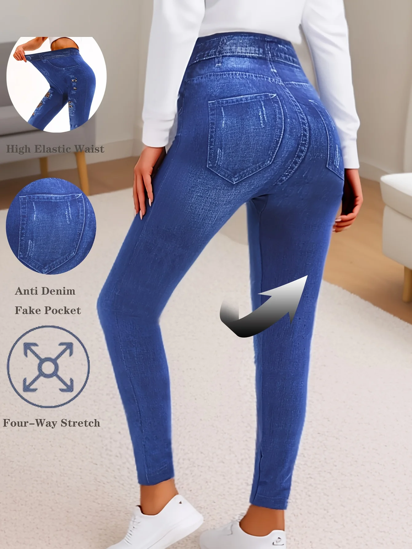 

Женские спортивные бесшовные облегающие леггинсы для фитнеса с имитацией джинсовой ткани и леопардовым принтом, брюки с высокой талией