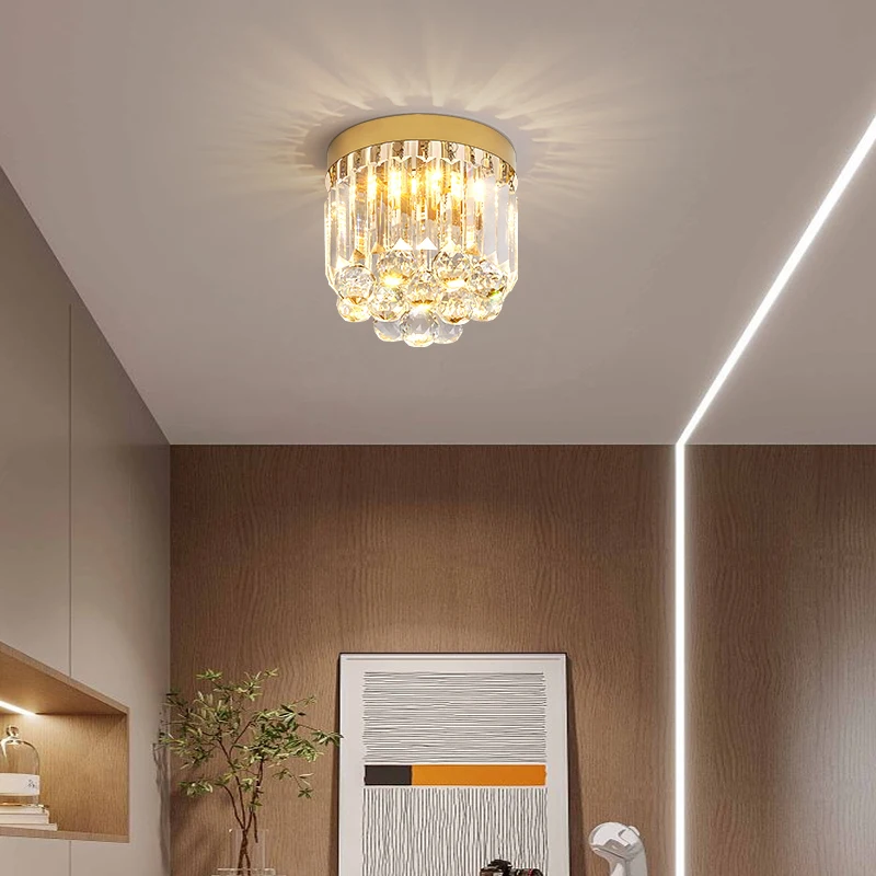 

New Crystal Aisle Light French Cream Style Corridor Celebrity Light Luxury Creative Home Balcony Ceiling Porch Light