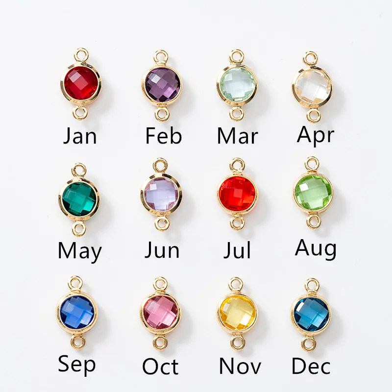 Birthstone Charms for Jewelry Making,12 Months Round Crystal Birth Stone， Necklace DIY Craft #Birthstone #JewelryDIY