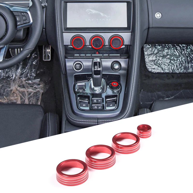 Auto in lega di alluminio di Controllo Centrale Aria Condizionata Interruttore Del Volume Manopola Anello di Copertura Trim Per Jaguar F-TYPE 2013-2025 Accessori