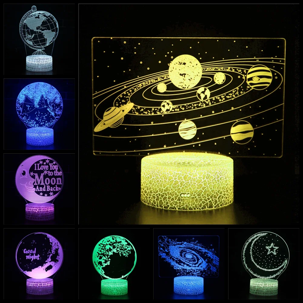 Solar System 3D Phantom Lights Universe Planet Space Milky Way Night Lights Children's Bedroom Decor Birthday Holiday Gifts