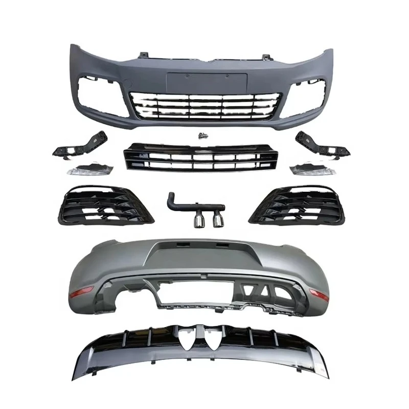 Factory Direct Car Bumper for Volkswagen POLO 2011-2016 Upgrade R Style Front Bumper Rear Bumper Grille Exhaust