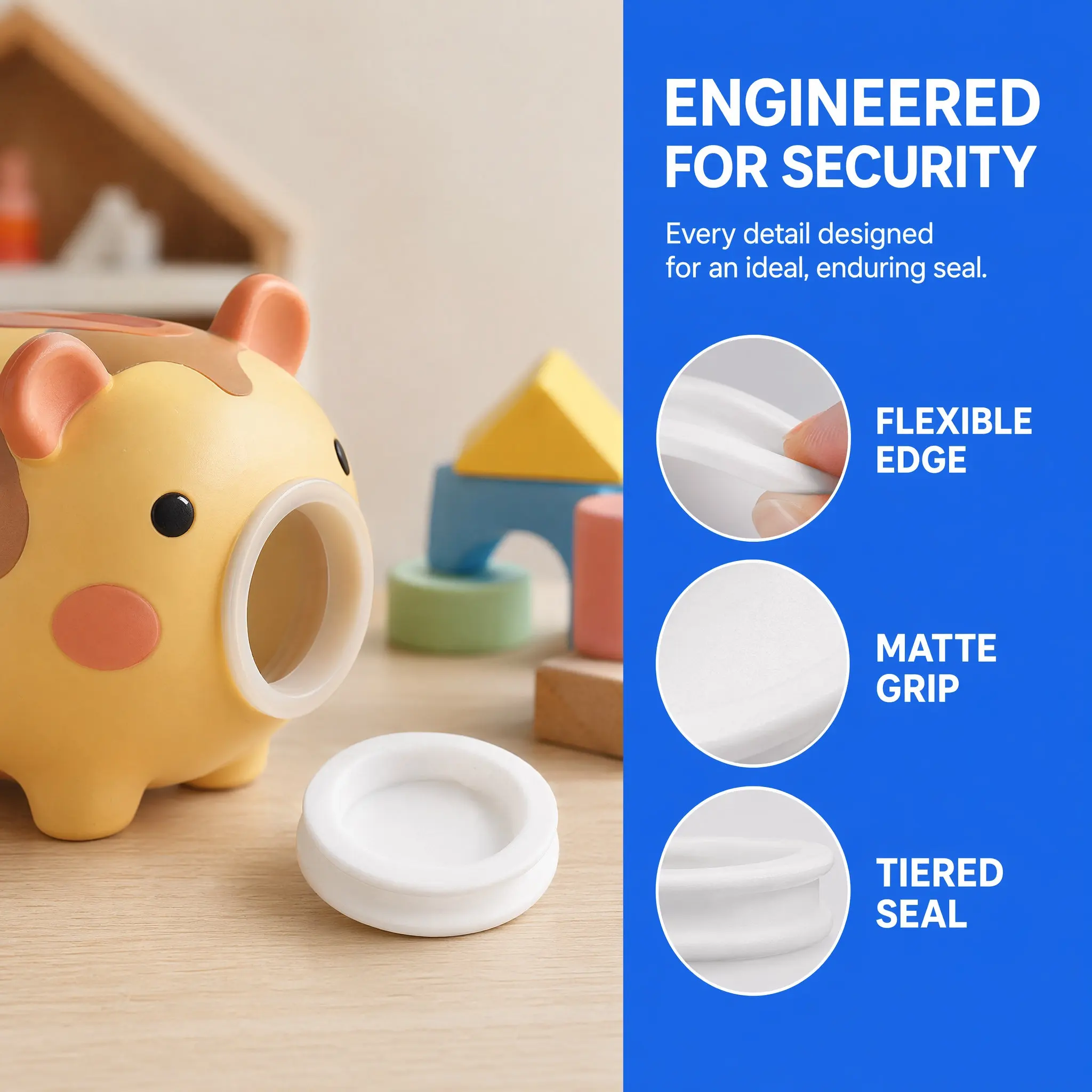 5Pcs Round Silicone Plug Stopper for Piggy Banks Money Boxes Storage Jars Secure Seal Leakproof Closure Versatile Size