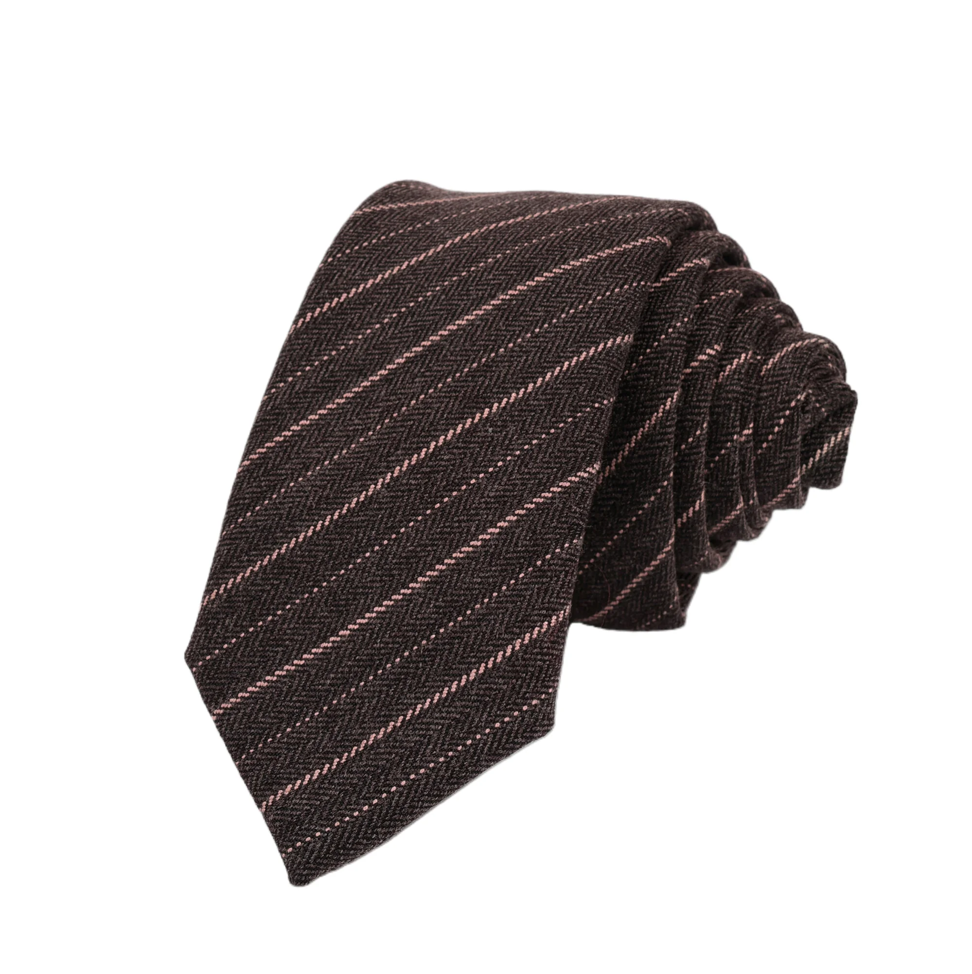 Baumwoll-Krawatten mit Karomuster für Herren und Damen, lässige weinrote gestreifte Krawatte für Hochzeiten, Partys, Jungen und Mädchen, schmale 6 cm Krawatte, Gravatas – Detail 16