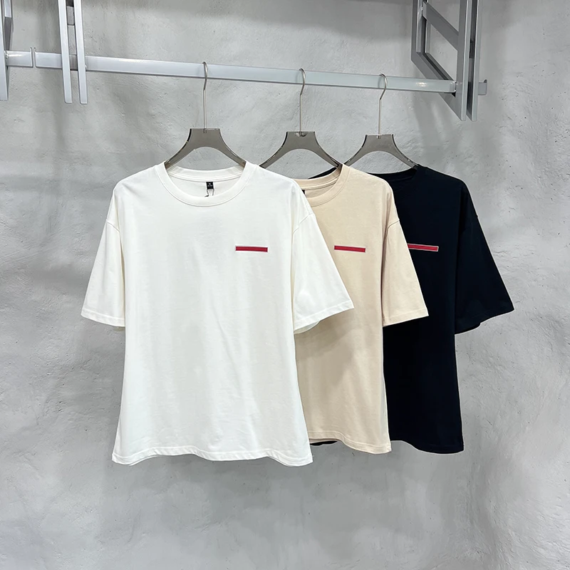 صندوق خشبي عالي الجودة من القطن الخالص للصيف كلاسيكي كاجوال ort Sve T-shirt ex 240g Stand Fit Round Ne Basi...