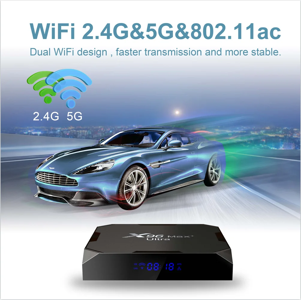 100M X96 MAX Plus Ultra Android11 TV Box 4GB 64GB 32GB Amlogic S905X4 Smart Media Player Wifi 2.4G e 5.8G 8K Fast Set Top Box nuovo