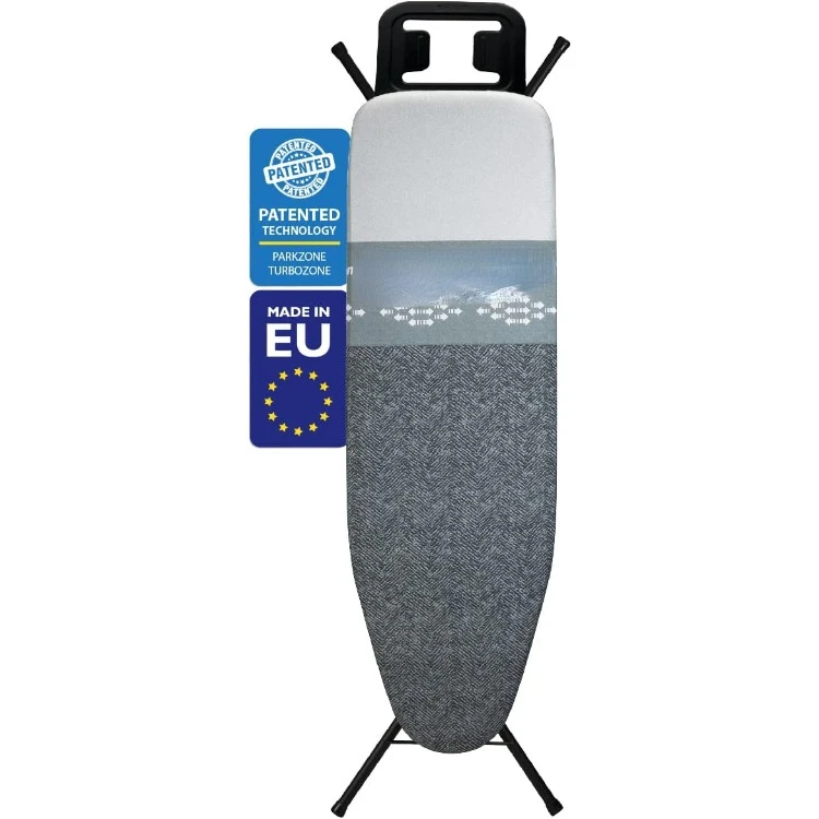 

Classic Ironing Board with New Patent Technology | Made in Europe Iron Board with Patent Fast-Glide Zone, 4 Layer Cover & Pad