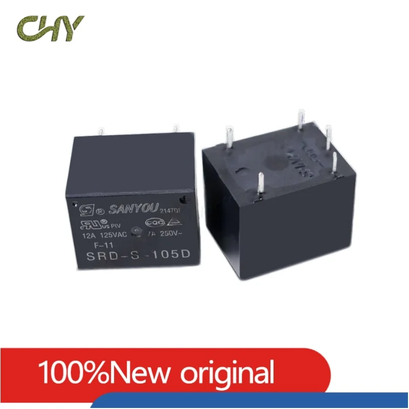 Original New SANYOU SRD-S-105D SRD-S-112D SRD-S-124D 5PIN 10A 5VDC 12VDC 24VDC Power Relay Replaceable (JQC)HF3FF