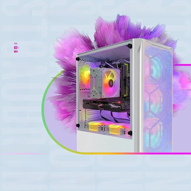 Desktop da gioco, RX 590 8G GDDR5, Xeon E5 2,5G fino a 3,3G, memoria 32G, SSD 1T, WiFi 600M, BT 5.0, ventola RGB x 6