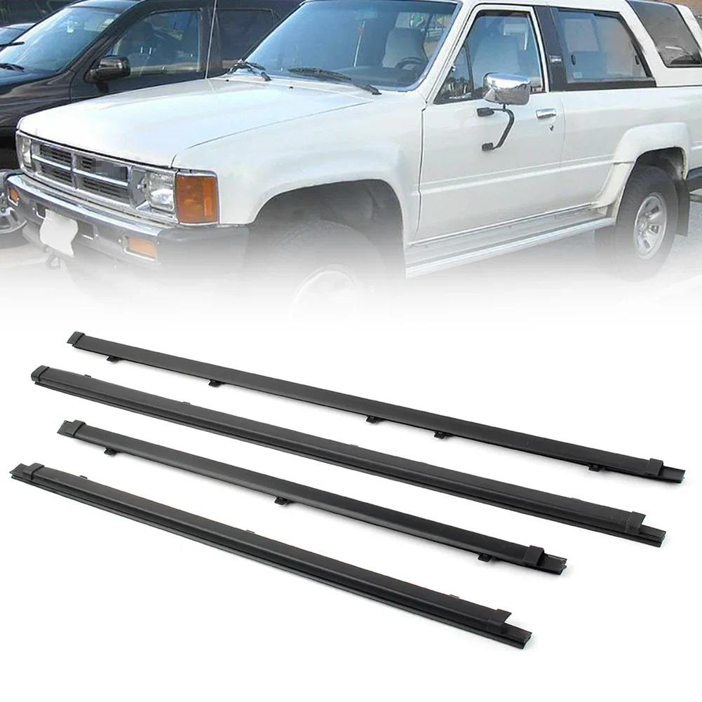 4 PCS Weatherstrip Moulding Door Window Seal Belt Trim For Toyota Hilux 1985 1986 1987 1988 1989 1990 1991 1992 1993 1994 1995