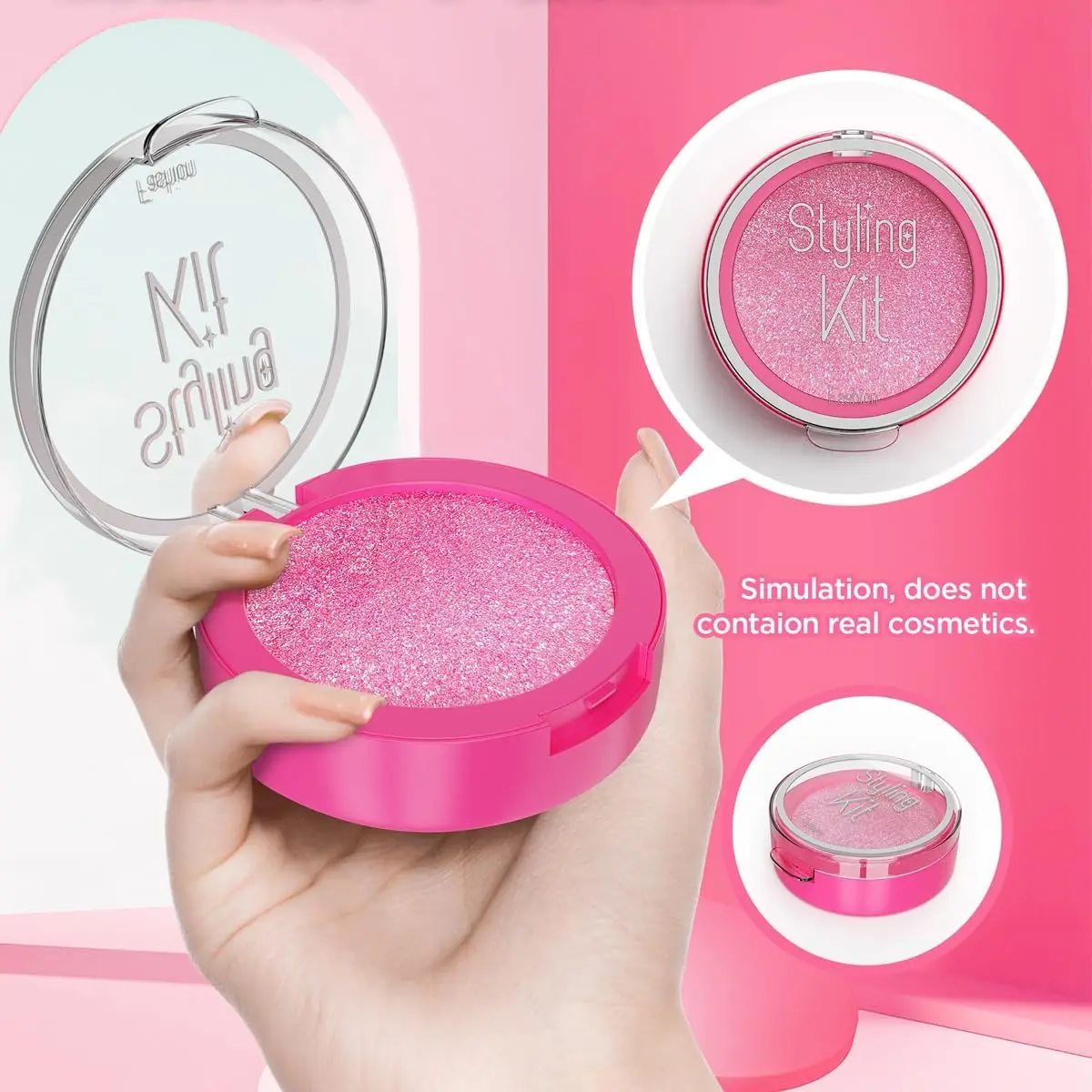 Pink Princess Pretend Makeup Toy: Ein chemikalienfreies, nicht anwendbares Rollenspiel-Geschenk für Mädchen – perfekt für Weihnachten, Halloween