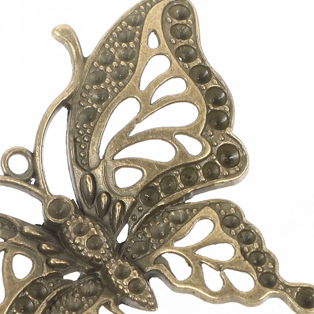 

10 Pcs Chain Accessories Hollow Butterfly Pendant Men and Women Necklace Alloy Charms for Necklaces