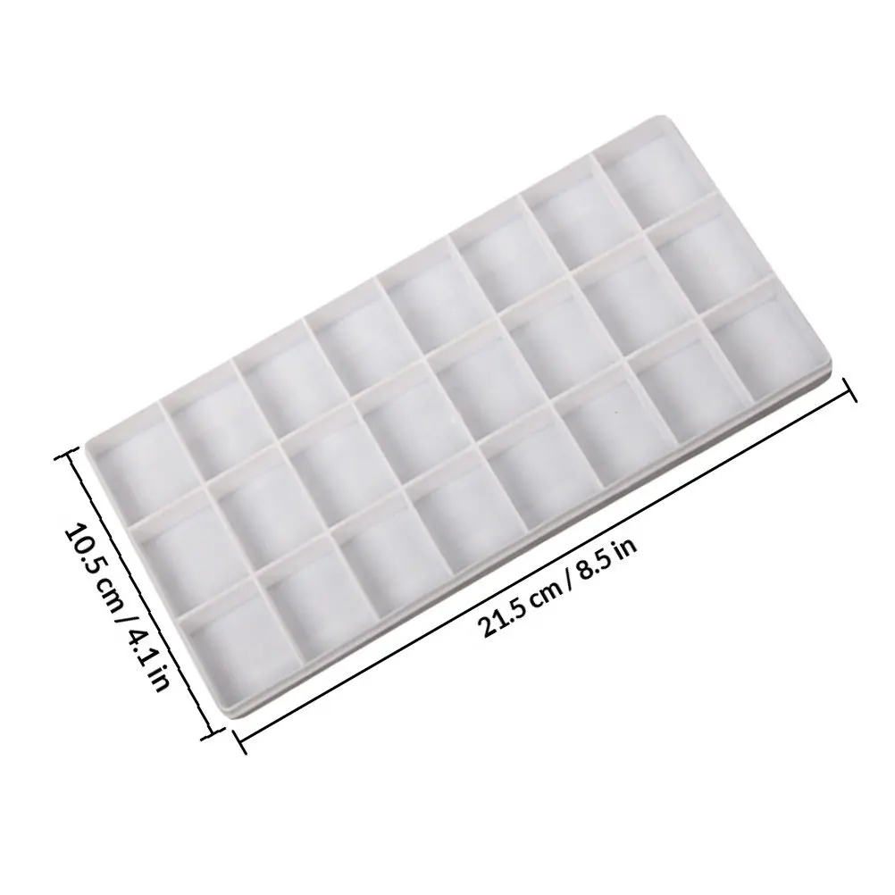 24-Grid Watercolor Mixing Palette Tray for Artists & Students – Smooth Surface, 3-Piece Set