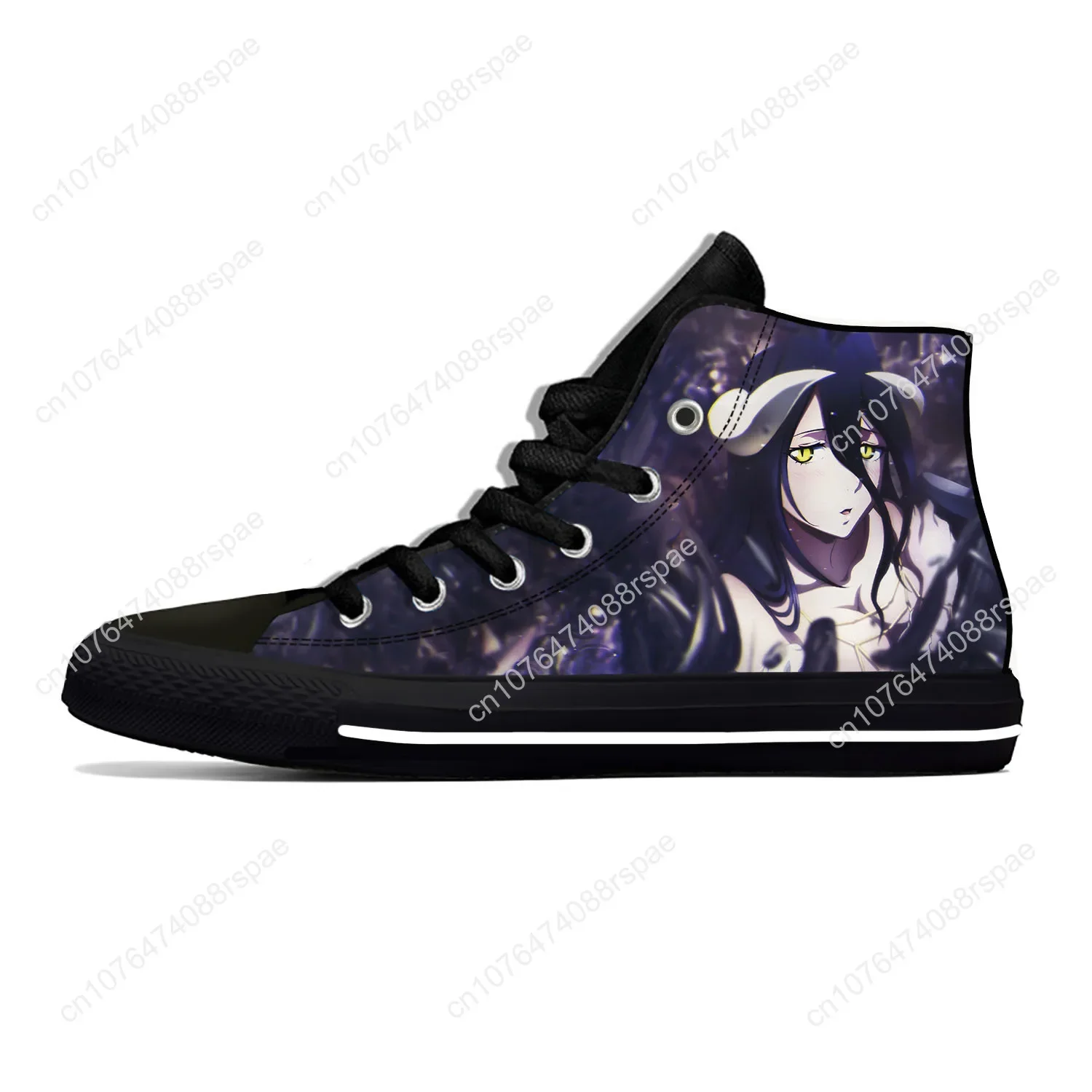 Japońskie Anime Manga Cartoon Overlord Albedo słodkie odzież na co dzień buty wysoki Top lekki oddychający buty sportowe męskie/damskie z nadrukiem 3D