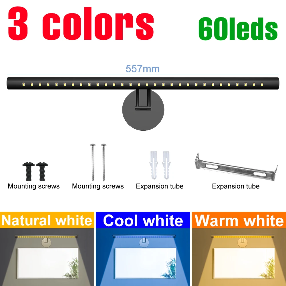 Led Make-Up Spiegel Wandverlichting Kaptafel Lamp 3 Kleur Touch Dimmen Huis Slaapkamer Badkamer Spiegels Decoratie Verlichting Usb 5V