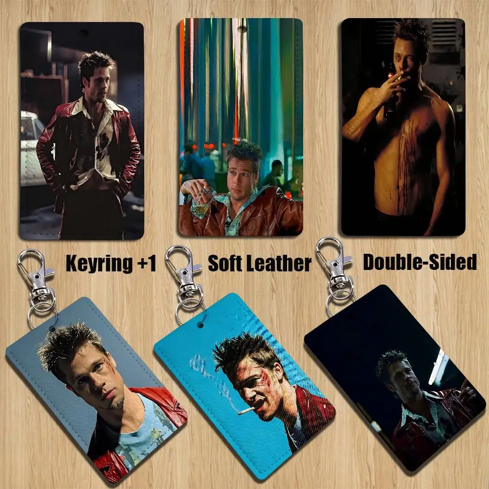

Movie Fight Club beefcake Keychain Holder Suitable For Subway Bank Card Bus Card Case Badge Holder Wallet Card Textured pattern