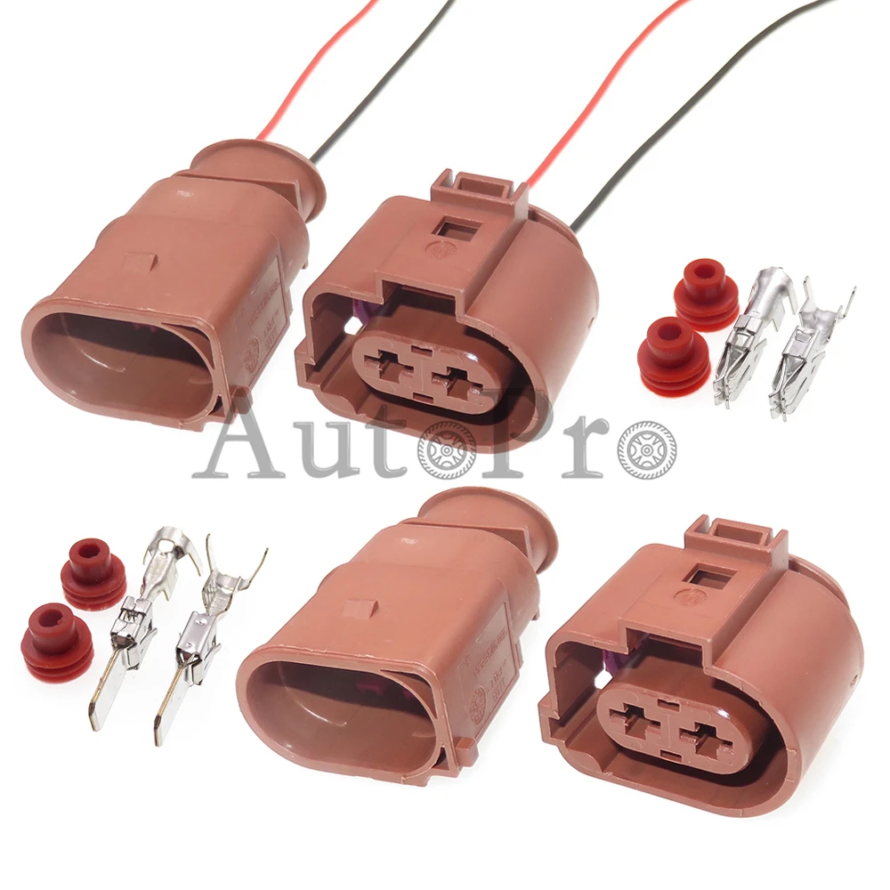 1 Set 2 Hole AC Assembly Car Plastic Housing Waterproof Plug Auto Electronic Fan Electric Socket 3B0973852A 3B0973752A For Audi