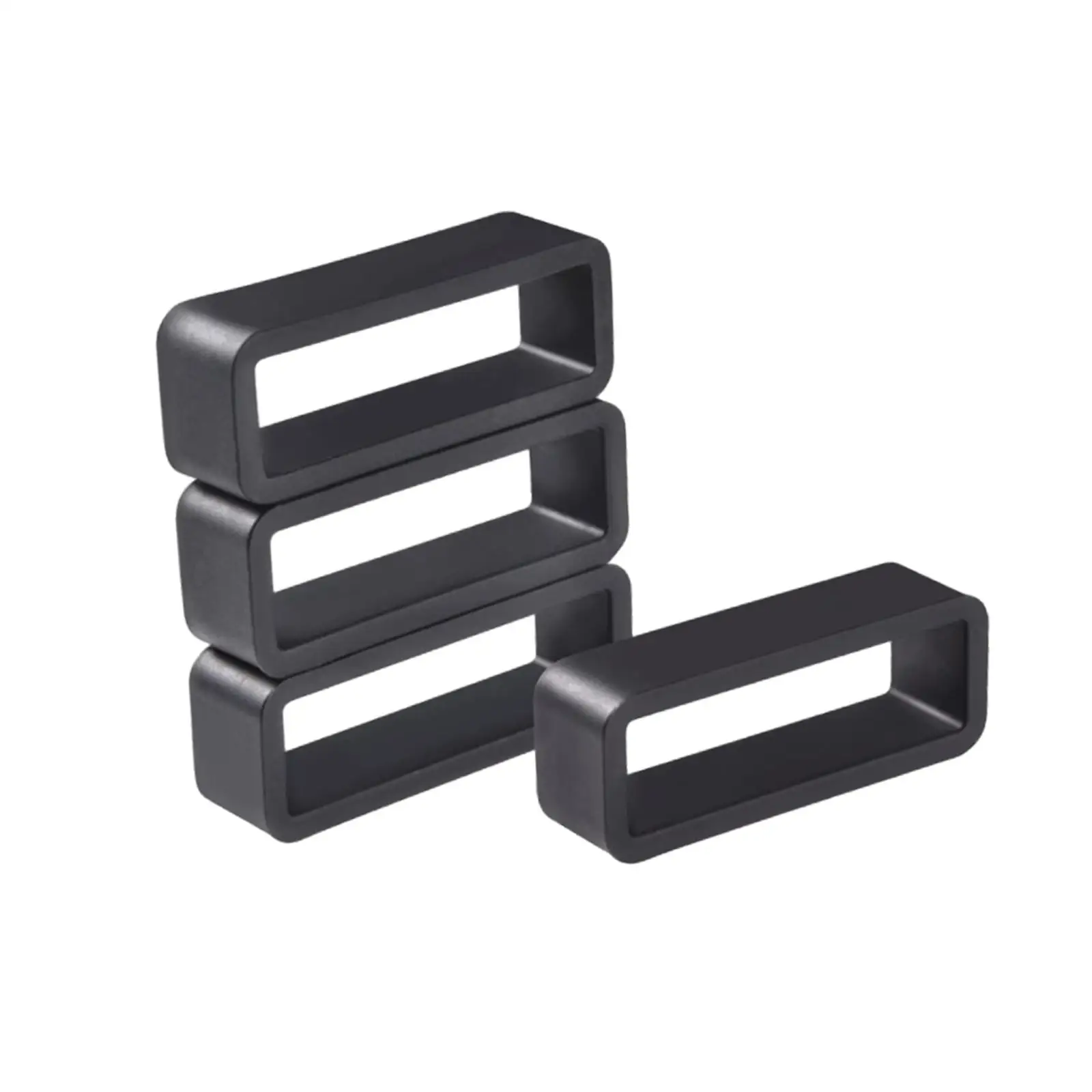 Black Rubber Watch Band Strap Loops Silicone Retainer Ring Accessory Keeper for 22 Mm Leather Watch Straps