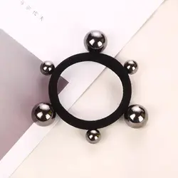 2020 New Basic Big And Small Pearl Black Rubber Band Fashion Temperament Hair Ring Ponytail Net Red Simple Hair Rope