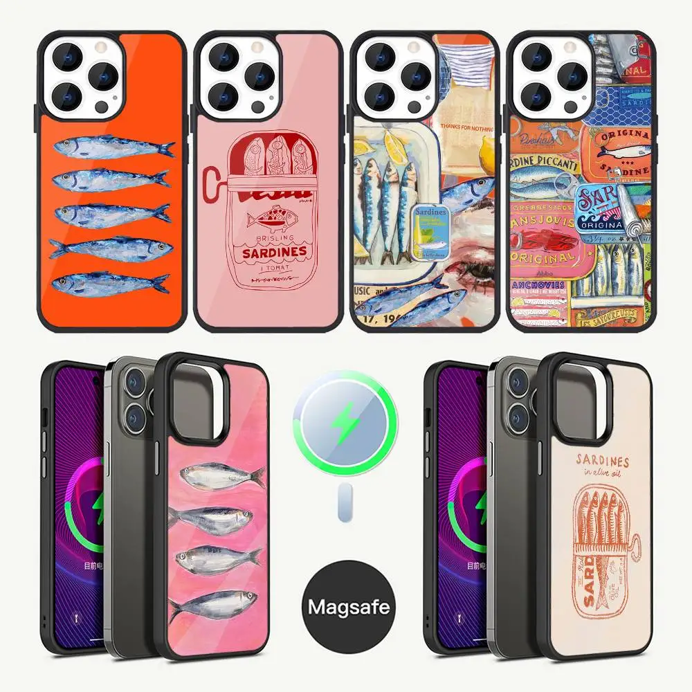 

Sardine Phone Case For iPhone 16,15,14,13,12,11,Plus,Pro,Max Mini Magsafe Magnetic Wireless Charging