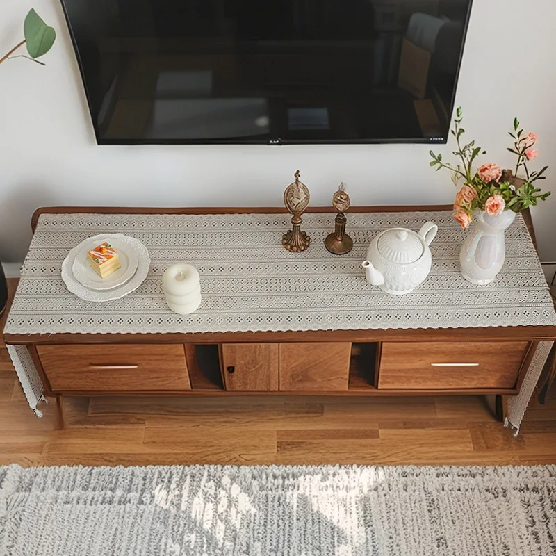 Cross-border American-style long table runner, non-slip, simple shoe cabinet cover