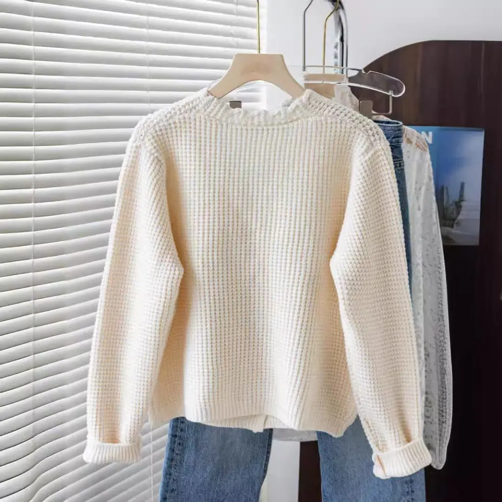 

Women's Knitted Cardigan Sweater Spring Autumn New Loose Short Style Solid Color Fashion All-match Top Coat