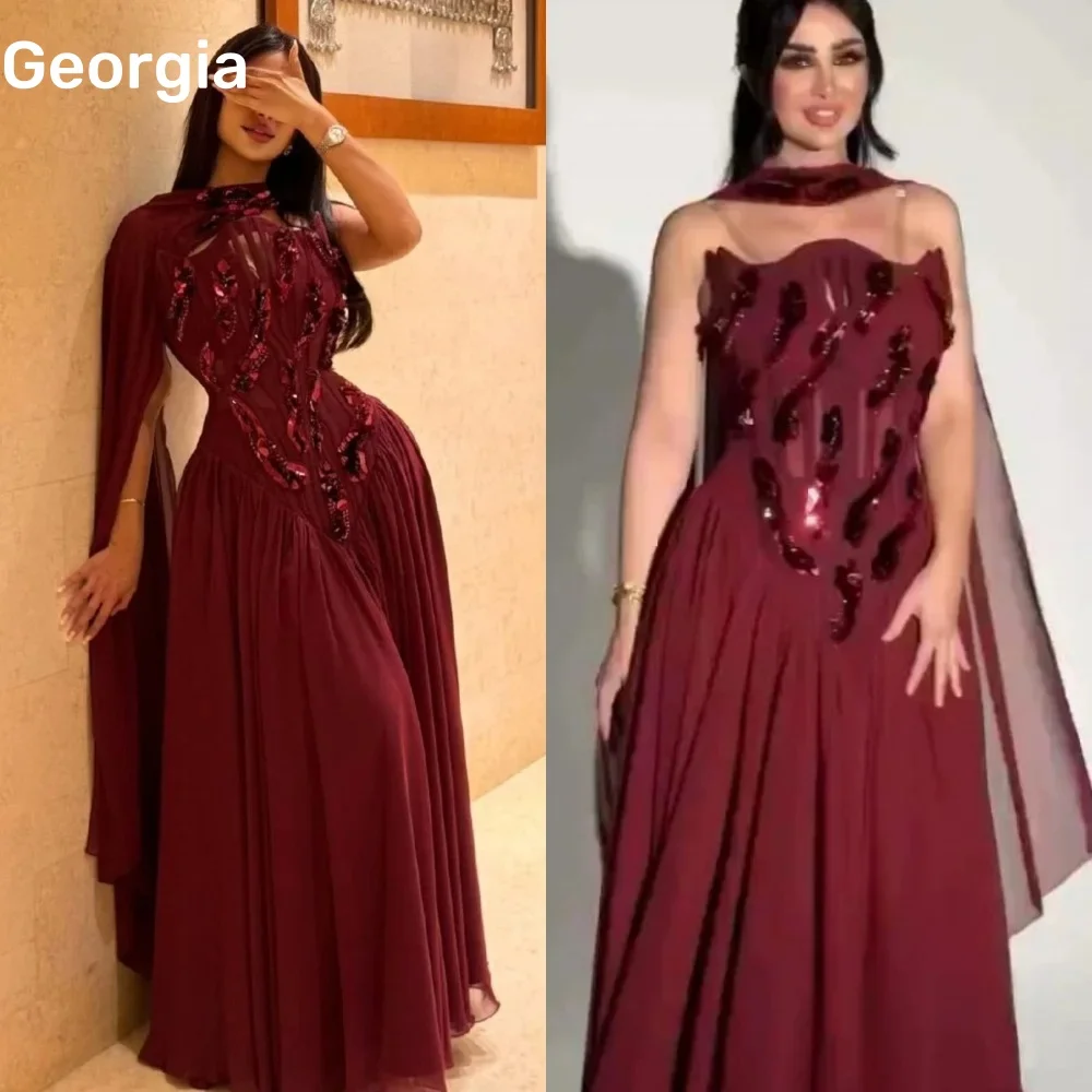 Customized Party Dress A-Line Off-The-Shoulder Neckline Luxury Evening Dresses 2025 Beadings Zipper Up Lining Short Sleeves Prom