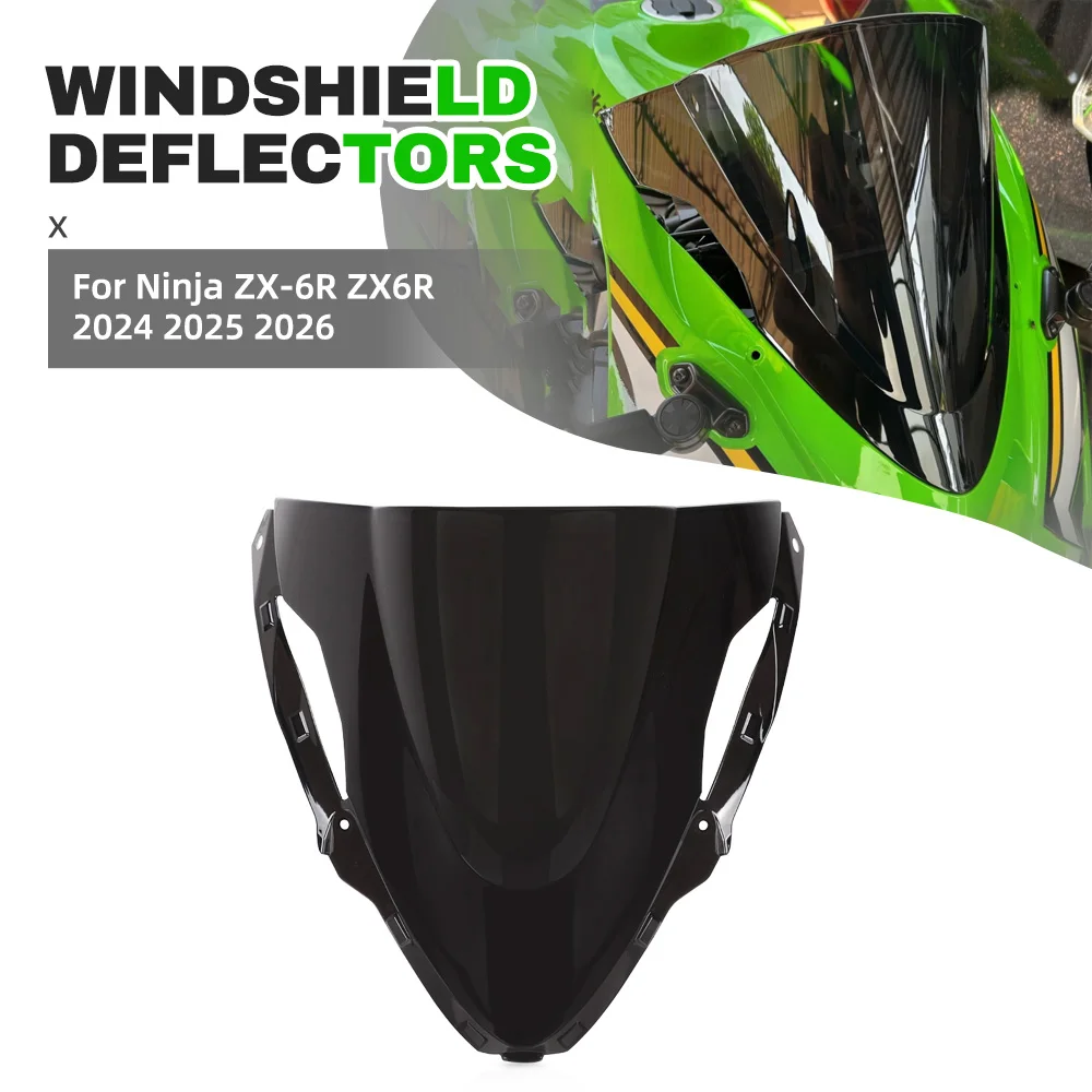 2026 ZX6R Windscreen Windshield For Kawasaki NINJA ZX-6R ZX 6R Ninja 2025 Motorcycle Wind Deflector Double Bubble Wind Screen