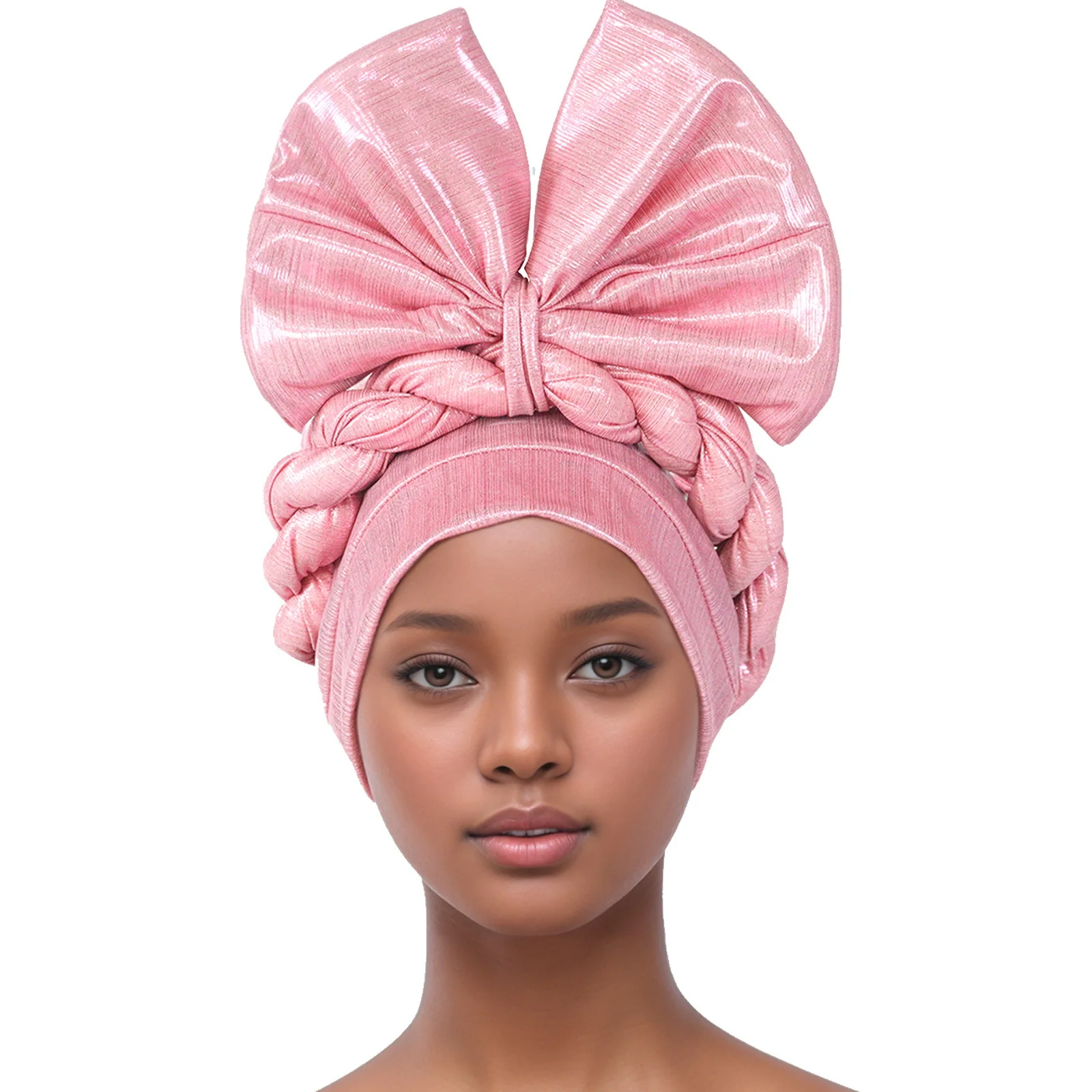 

Big Bowknot Turban Cap for Women Exaggerated Headpiece African Auto Gele Headtie Nigeria Party Headwear Hat Lady Head Wraps