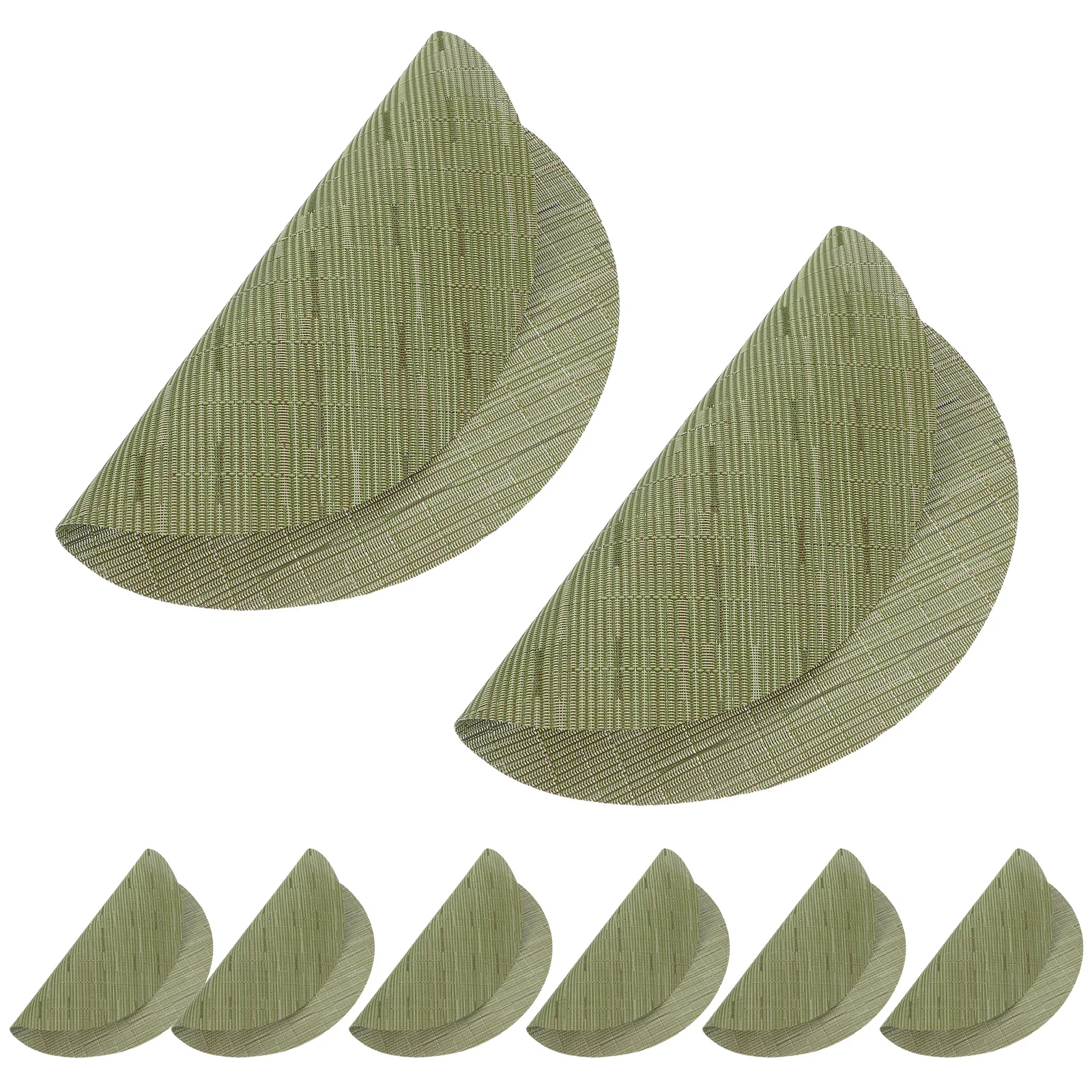 

8Pcs Elegant Round Placemats Bamboo Style Table Mats PVC Insulated Coasters for Dining Table Protection Decor Kitchen Party