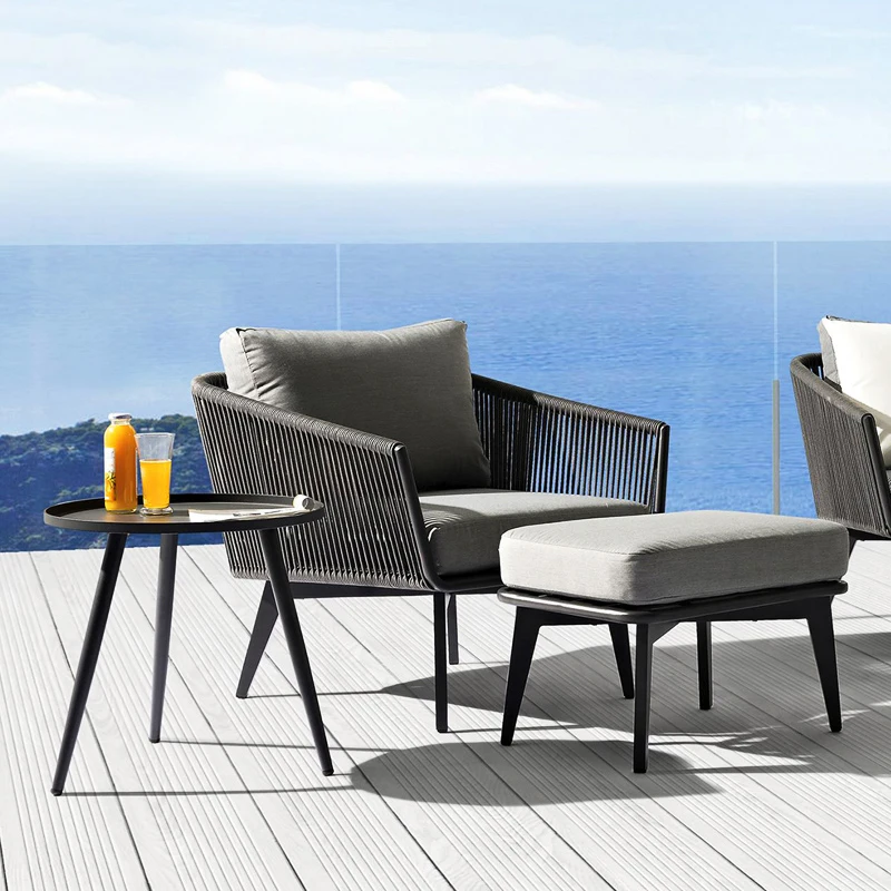 Modern Outdoor Rattan Garden Set, Aluminum Furniture