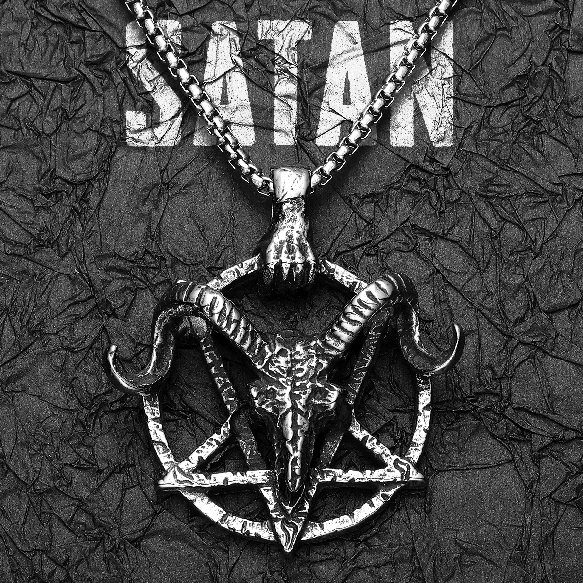 

Retro Demon Satan Stainless Steel Men Necklaces Pendant Chain Punk For Women Fashion Jewelry Gifts Wholesale Dropshiping