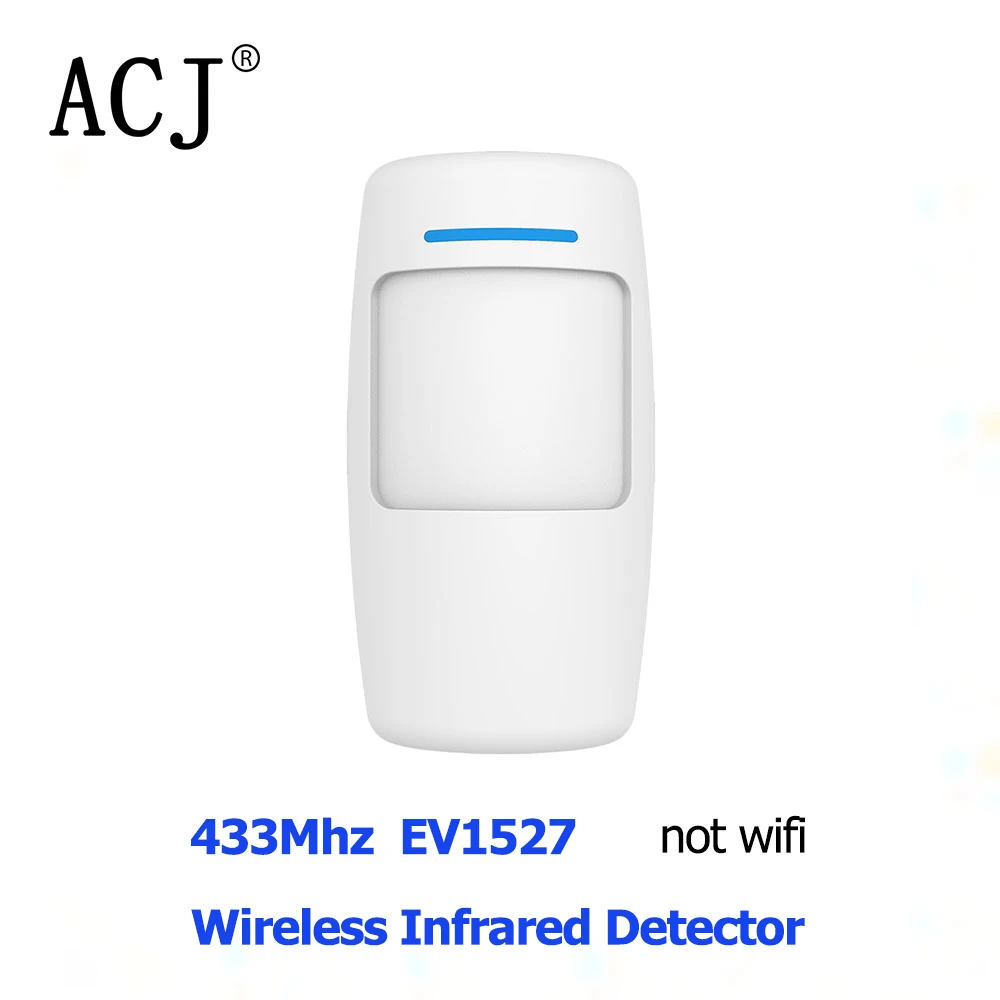 

ACJ Wireless PIR Motion Sensor Smart Home Human Infrared Detector Compatible 433Mhz Security Alarm System Work with Alexa TUYA