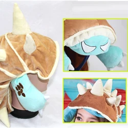 Game LOL Teemo Cosplay Hat Rammus The Armordillo Cute Soft Plush Hat Cosplay Headwear Accessories Props