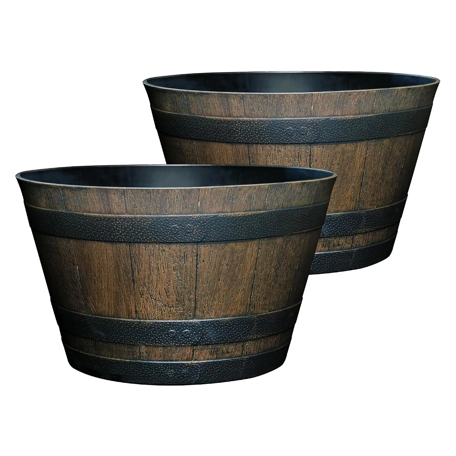 Whiskey Resin Flower Pot Barrel Planter,20.5