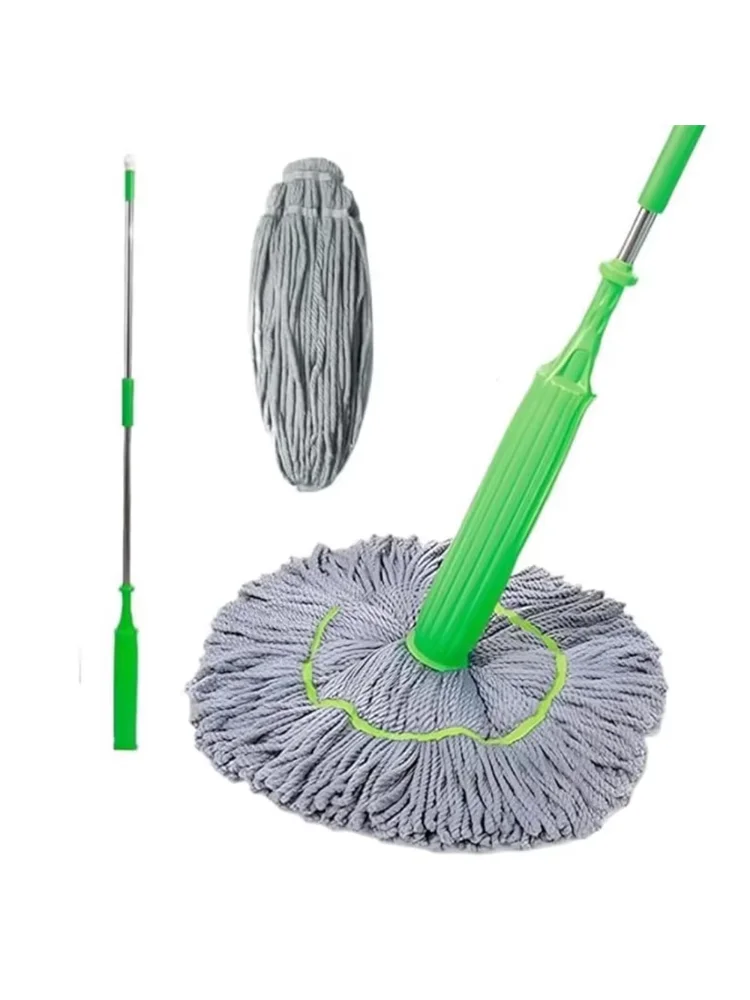 Bamboo Fiber Sleeve Mop 2 In 1 Dehydration Mop Lazy Mop 360° Degree Rotating Adjustable Cleaning Mop Hands-Free Washing