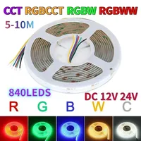 RGB LED Strip 5-10M 480LEDS 784LEDS 840LEDS DC 12V 24V CCT RGBCCT RGBW RGBWW WHITE WARM WHITE NW Fita LED Light Strips Flexible