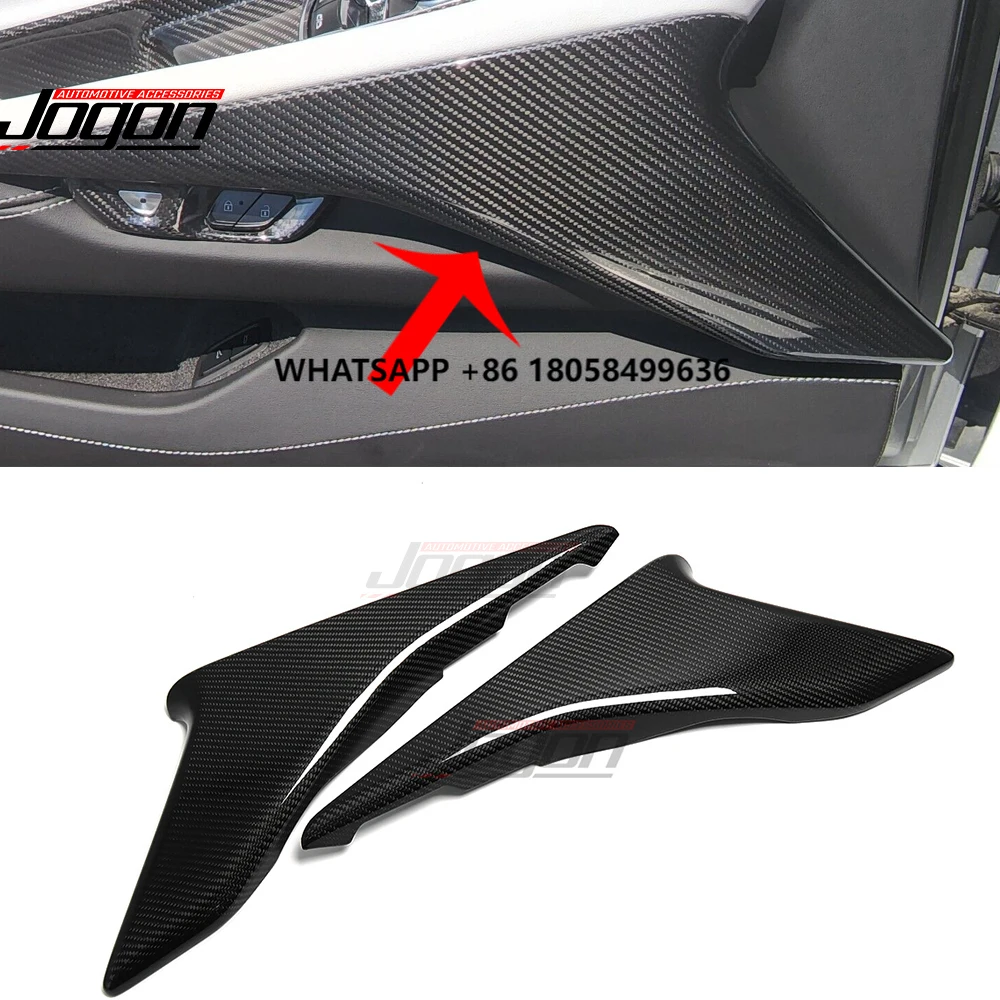 

Для Corvette C8 Stingray Z51 Z06 2020-2023 нижняя часть из настоящего углеродного волокна, накладка на дверную панель, автомобильные аксессуары
