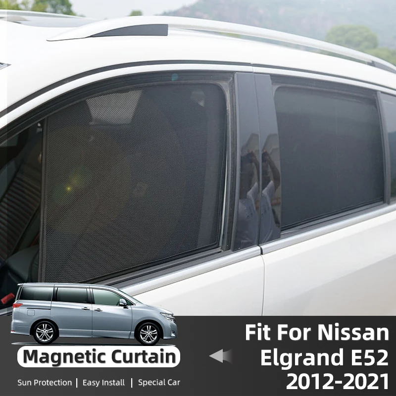 

For Nissan Quest Elgrand E52 2012-2023 Magnetic Car Sunshade Shield Front Windshield Frame Curtain Rear Side Window Sun Shade