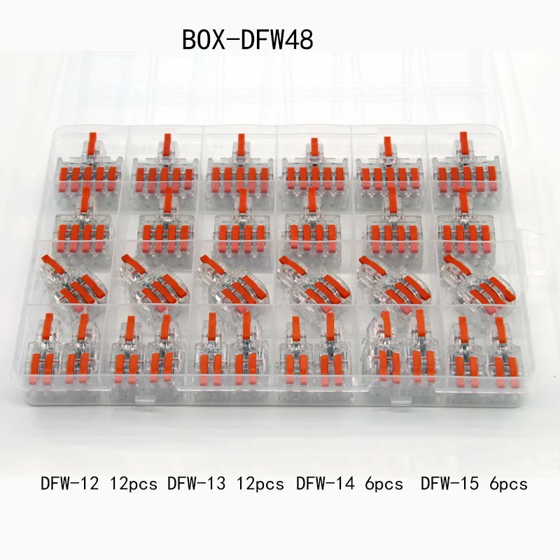 

BOXS-Mini Quick Connect Connectors Compact Wiring Splicing Push in Multi Link Junction Box 1 In/Out with Fixed Holes 30Pcs