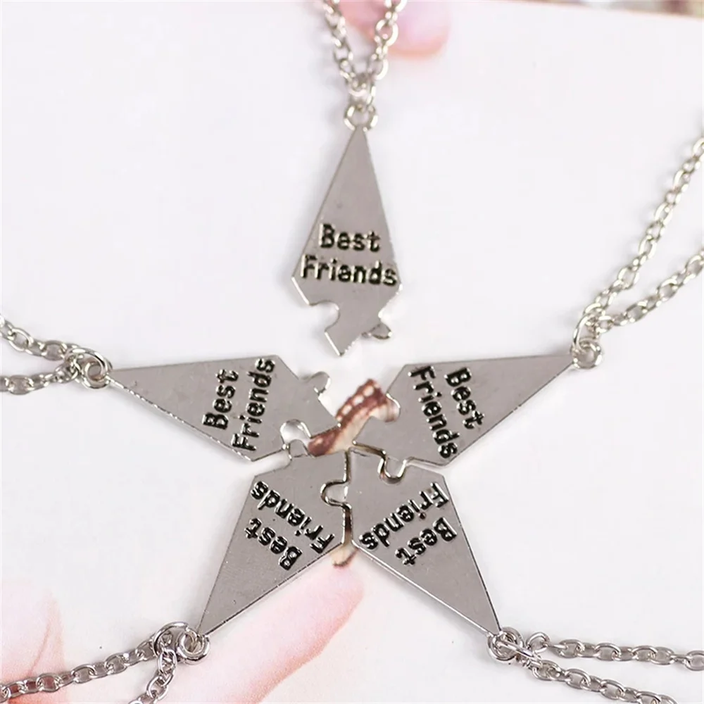 5pcs/Set Best Friend Necklace Creative Pentagram Pendant Alloy Accessories, Friendship Necklace For Men And Women