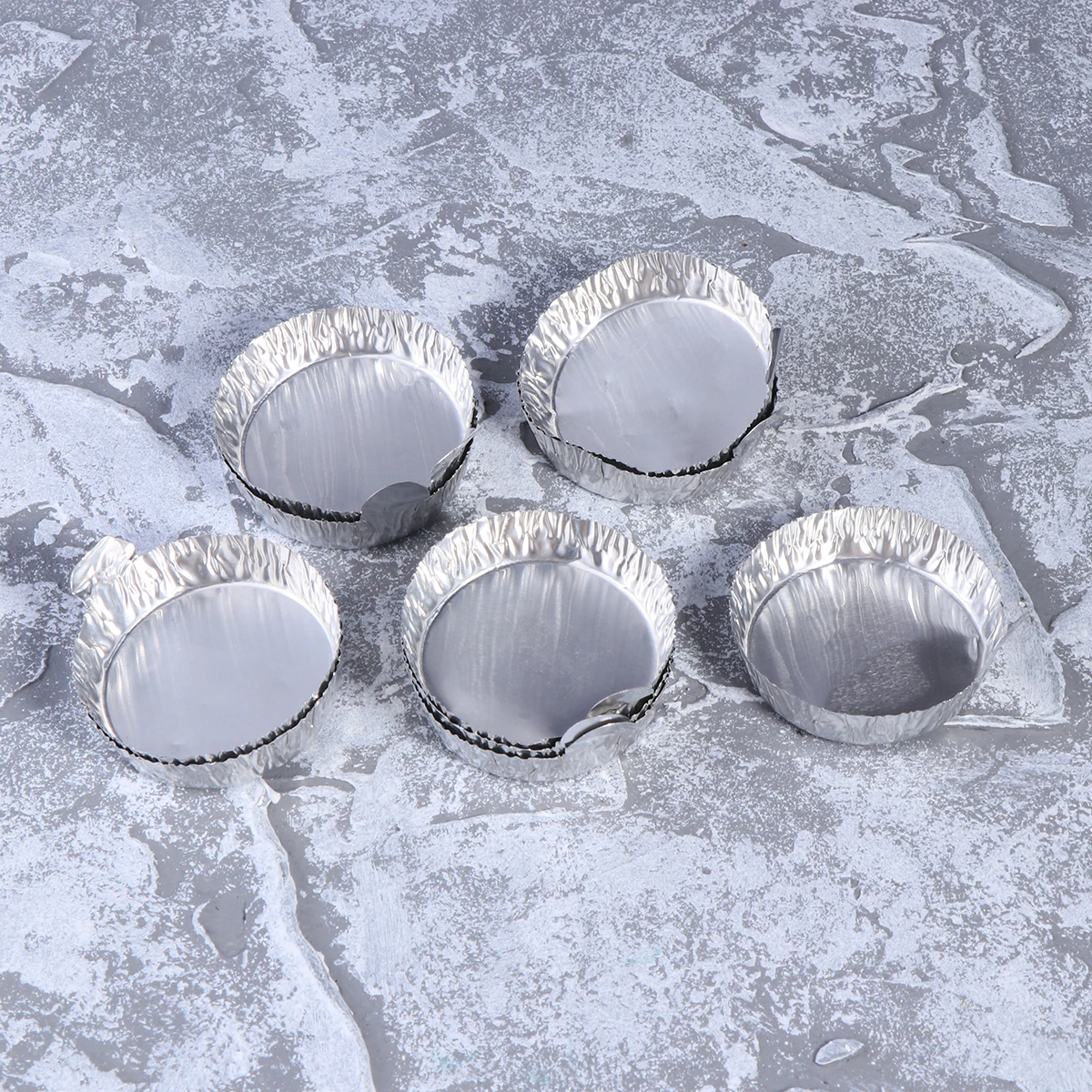 

10 PCS Weighing Pan Foil Pans Aluminum Dish Food Trays Scale Boat Silver Boats Platefor Office