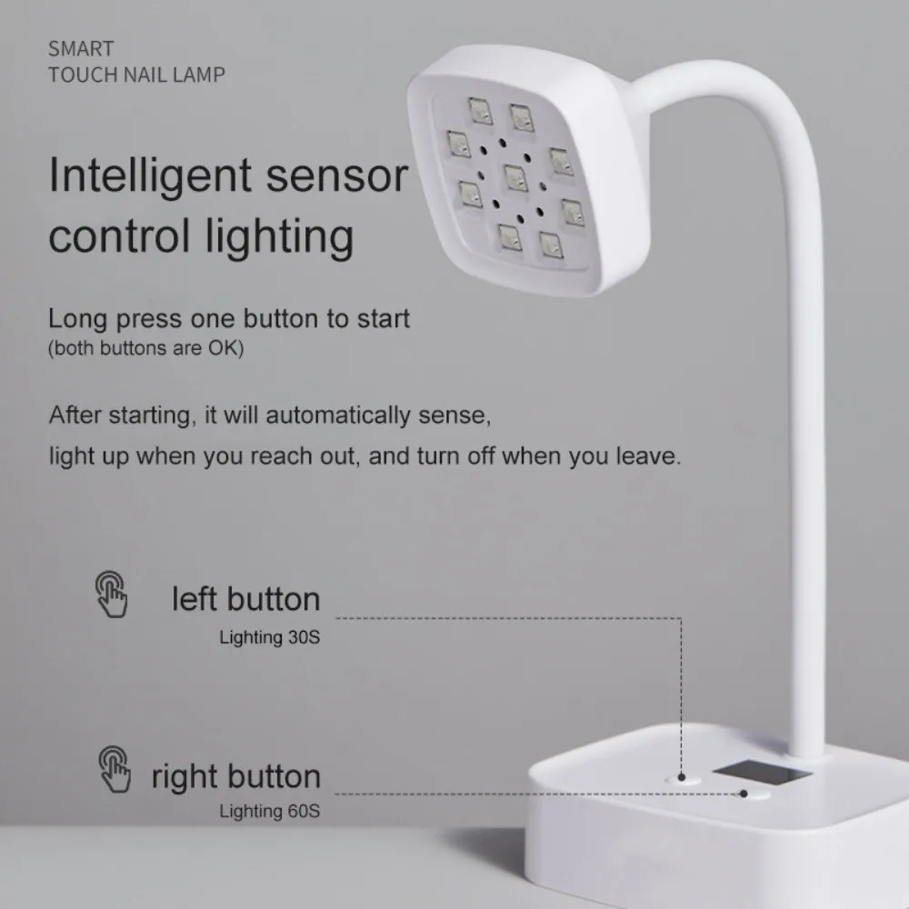 مصباح أظافر لاسلكي صغير 360 °   مجفف أظافر LED قابل لإعادة الشحن بالأشعة فوق البنفسجية، مستشعر تلقائي للتحكم باللمس، مصباح تلميع الأظافر الجل