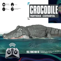 New Simulation 4CH Wireless RC Charging Electric Crocodile Model Speedboat Waterproof Tricky Children's Toy Gift