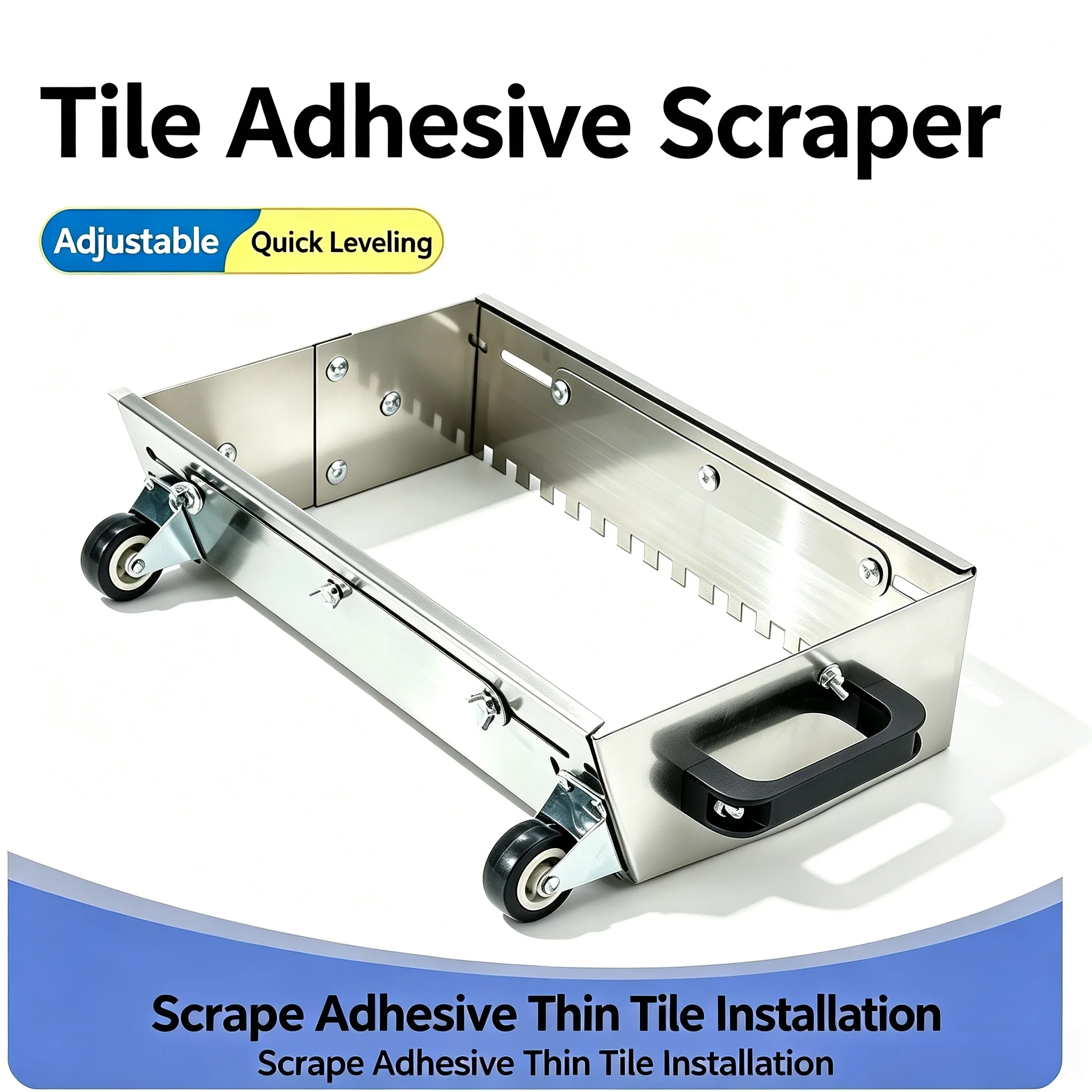 Masonry Stainless Steel Grooving Trowel, Thin-set Notched Plaster Board, Special Tool for Tile Installation
