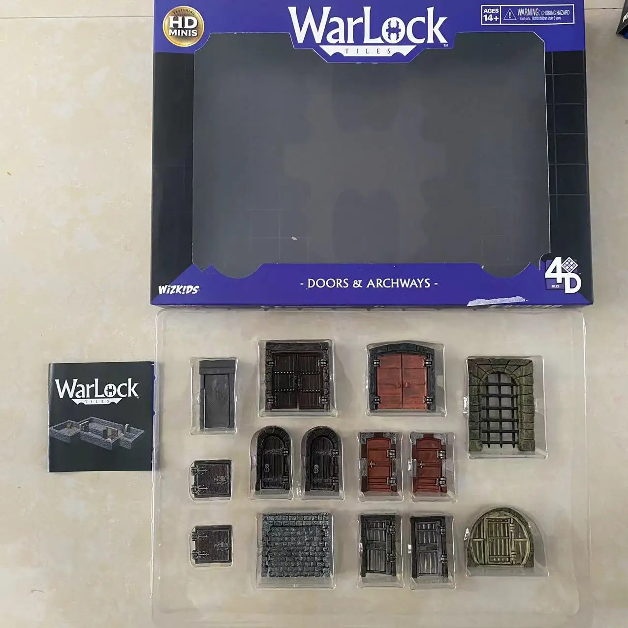 Genuine Miniature Scene WarLock Key Features Kitchen Tavern Ancient City Wall Doors Archways Stone Bridge Figure 4D Model Toys