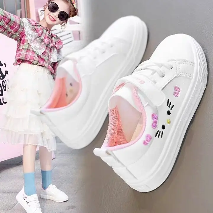 

Girls white shoes Korean version of children's board shoes students fashion children's soft soled non-slip casual sports shoes