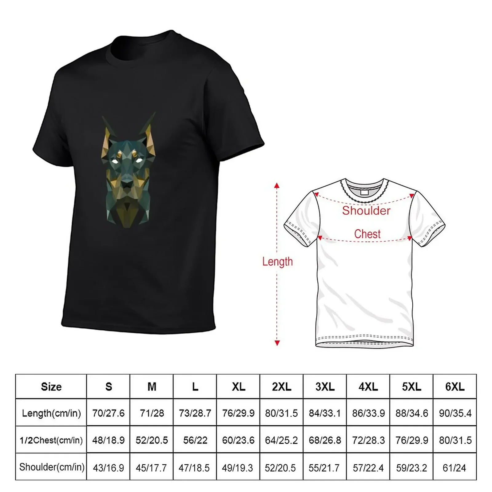 Dobermann Geo T-Shirt anime cute clothes mens plain t shirts