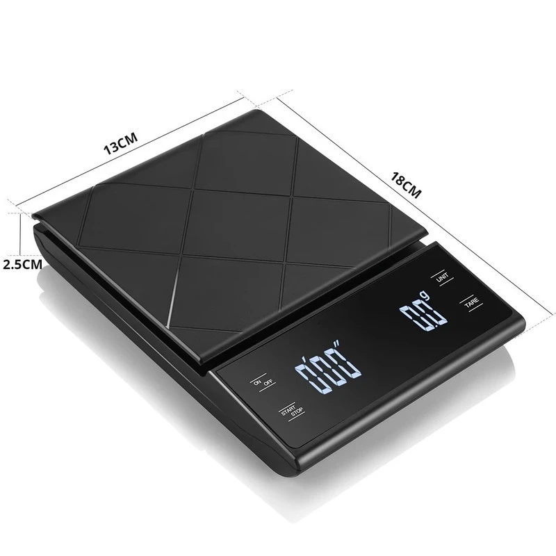 Digital Coffee Scale With Timer LED Screen 3kg/0.1g Multifunction Kitchen Coffee Scale Household Coffee Scale Kitchen Tools