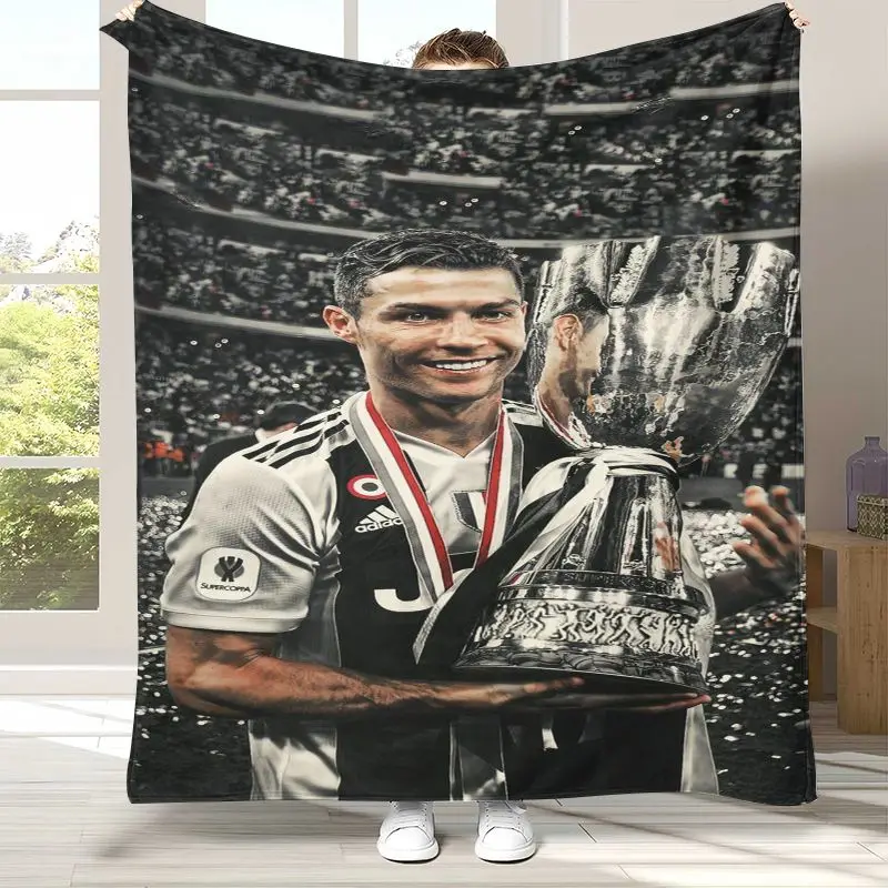 CR7 Ronaldo Cristiano Soccer Football Legend Theme Flannel Throw Blanket,Cozy Warm Blanket for Bed,Sofa,Living Room,Home Decor